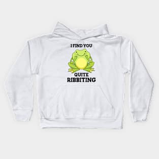 Quite Ribbiting Funny Frog Pun Kids Hoodie